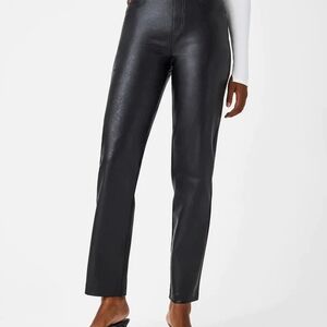 Spanx Black Faux Leather Jeans Pants XL